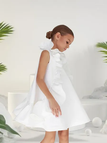 Robes de fille mignon été blanc luxe robe de vacances une pièce mariage espagnol enfants enfant fête Costume bébé filles vêtements pour la fête