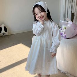 Meisjesjurken dagelijkse casual rok witte mode peuter zomermeisjes kleedden katoenen feest prinses voor 2-6 jaar verjaardagskleding