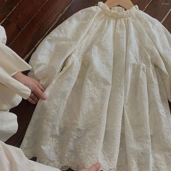 Robes de fille cerf Jonmi 2024 automne bébé filles dentelle broderie princesse manches bouffantes Style coréen enfants robe de fête d'anniversaire
