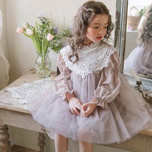 Fille Robes Cerf Jonmi Style Coréen 2023 Printemps Bébé Filles Princesse Manches Bouffantes Dentelle Évider Enfants Anniversaire Robe De Bal Robe