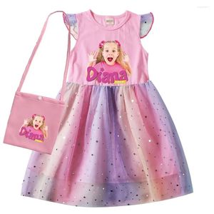 Fille robe diana et roma robe pour filles costumes de princesse enfants anniversaire halloween vestidos enfants manches courtes