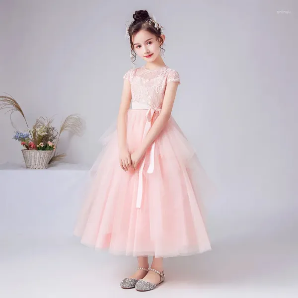 Vestidos de niña Dideyttawl vestido de flores rosa para boda 2023 princesa Formal noche fiesta de cumpleaños vestido de tul dama de honor junior