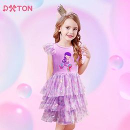 Robes de fille DXTON filles été Tutu robe enfants sirène impression dessin animé couches fête d'anniversaire voyage vêtements de plage enfants vêtements