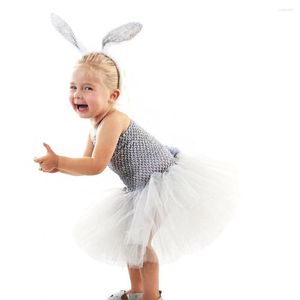 Fille robes tenue de pâques bébé Tutu robe gris Costume pour Po tirer infantile photographie accessoires premier anniversaire enfants Tulle