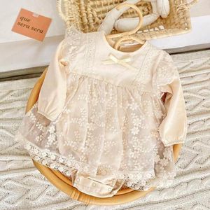 Vestidos de niña Elegante Pirncess Girls Lace Romper Dress Primavera Otoño Manga larga Niño Suave Transpirable Disfraces para niños Navidad Cosas para bebés