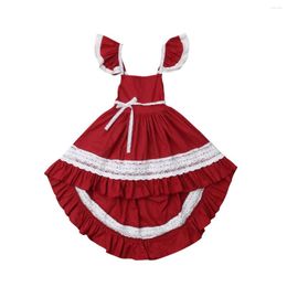 Fille robes Emmababy 2023 bébé enfant été sans manches dentelle robe formelle fête mariage Pageant princesse 1-6T