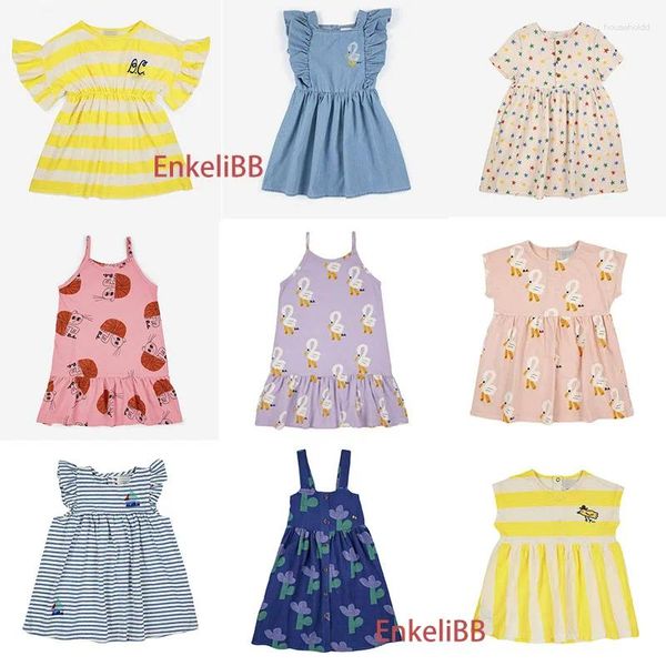 Vestidos de niña EnkeliBB 1-10Y BC 2024 verano para niñas ropa de marca de moda Casual vestido de diseñador con patrón de dibujos animados para niños