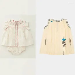 Vestidos de niña EnkeliBB niño verano hermosa marca estilo casual niños ropa de diseñador sin mangas vestido de lino para niños