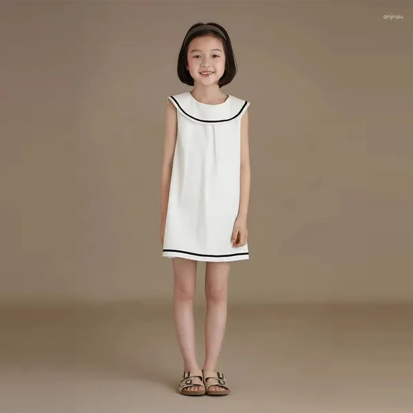 Ensemble de robes pour filles, ensemble de famille, mère et fille, en coton, mignon, ample, blanc, vêtements pour adolescentes, vêtements d'été pour enfants