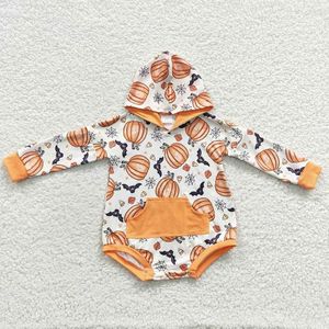 Meisje Jurken Mode Baby Meisjes Jongens Halloween Pompoen Ghost Bat Lange Mouw Onesie Bodysuit Groothandel RTS Kinderen Romper