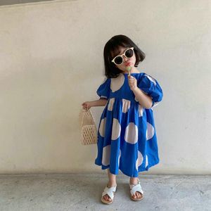 Vestidos de niña Moda coreana Ropa para niños Puntos Vestido de princesa de manga corta Fiesta de cumpleaños Trajes Verano Niñas Traje Vestidos de playa