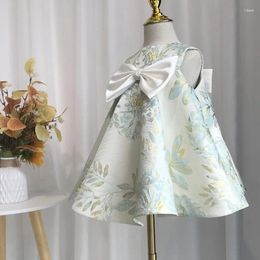 Meisje Jurken Mode Mouwloze Bloemen Gedrukt Prinses Jurk Pluizige Baby Verjaardag Patry Elegante Bloem Meisjes Baljurk Vestidos