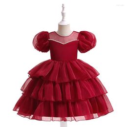Vestidos de niña FINEPAT, vestido de fiesta para niñas, manga abombada bonita, regalo de cumpleaños de princesa pequeña de Navidad, ropa para niños