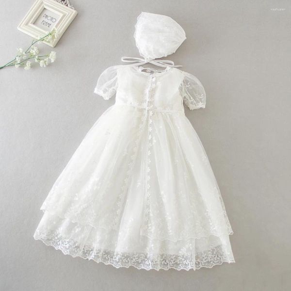 Vestidos de niña Primer cumpleaños Baby Dress Baptism Ropa para niños Lace Princess Party bautizo de bautizo l74