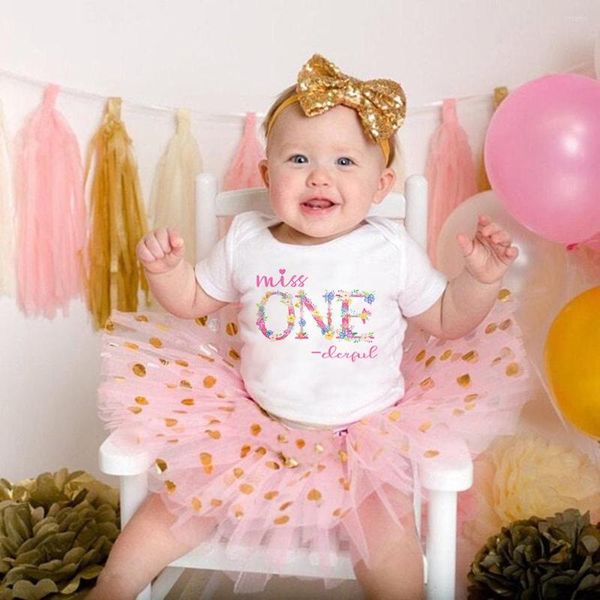 Robes de fille premier anniversaire robe numéro filles tutu tulle bébé tenue floral