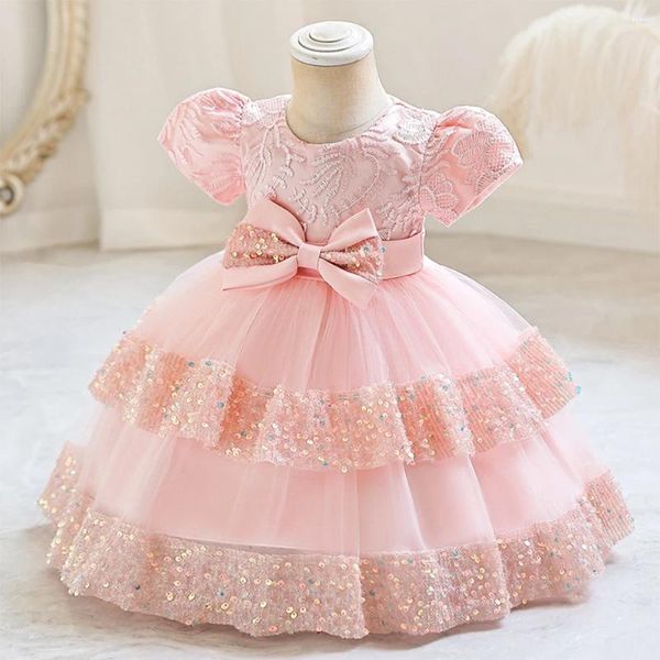 Vestidos de niña Flor Niños Falda esponjosa Vestido de princesa Boda de tamaño pequeño y mediano