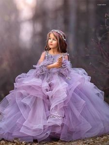 Girl Dresses Flower Dress Baby Toddler Tulle Birthday Gown Kids Clothes For Wedding Party Short Sleeve