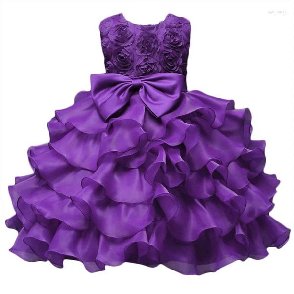 Robes de fille robe à fleurs pour fête de mariage filles été Tutu anniversaire princesse Costume pour enfants adolescent robe de bal sans manches