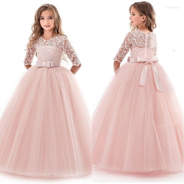 Vestidos de niña, vestido de flores, fiesta de princesa para boda, vestido de cumpleaños, vestidos largos de primera comunión, graduación, vestidos de encaje para niños