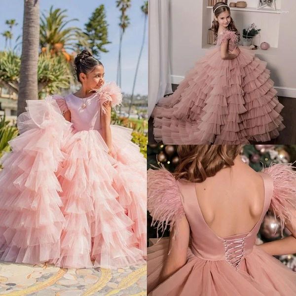 Robes à fleurs pour filles, Corset dos nu, robe de concours d'anniversaire, de bal, vêtements de première Communion