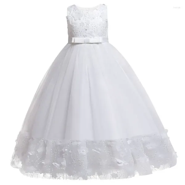 Robes de fille fleur filles robe de mariée élégante pour princesse fête concours formel première fête robe de soirée 4-12Y