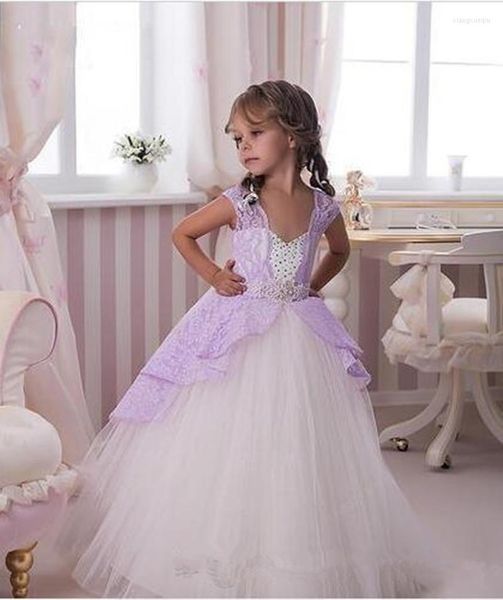 Vestidos de niña Niñas de flores Glitz Desfile para princesa Fuera del hombro Corsé Volver Vestidos de fiesta para niños