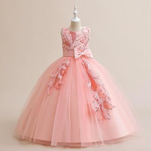 Robes de fille Fleur Robe de princesse Maille Fluffy Jupe Performance de piano Petits enfants