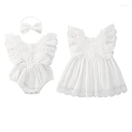 Robes de fille focus norm princesse infantile bébé filles barboteuse/robe dentelle fleurs imprimé volants manches courtes combinaisons tenues