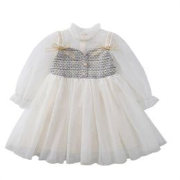 Meisje Jurken Volledige Mouw Party Elegante Prinses Jurk Kids baby Grenadine Rok Mode Kinderkleding