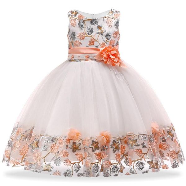 Vestidos de niña, elegante vestido de boda para niñas con flores, para princesa, disfraz de Carnaval para niños, ropa de fiesta para niños