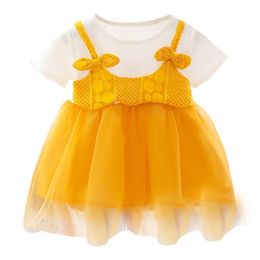 Girl Dresses Girl's Girls Lace Little Princess Summer Bowtie Mouwloze TULLE TUTU FOR BABY 2 jaar kleding PACTEAND VASTIDOS