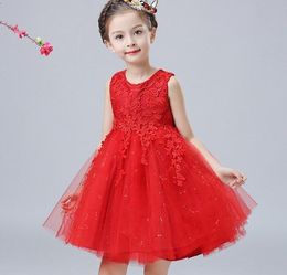 Vestidos de niña de alta calidad rojo/rosa/blanco para niñas, vestido de cumpleaños de 1 año de edad, lentejuelas, bautizo, fiesta de bautizo, boda para bebés