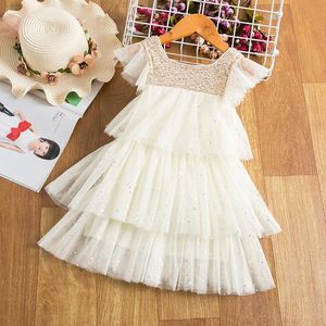 Girl Dress Girl's Summer Little Girls Habille pendant 3-8 ans TUTU KIDS PRINCESS PARTY CENSE SOILD ELLEGANT MARDIAT Pageant Children