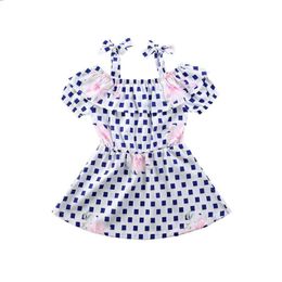 Robes de fille fille d'été enfant en bas âge enfants bébé fleur à pois robe de soirée décontractée robe d'été