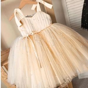 Fille robes filles 1st fête d'anniversaire pour 24M infantile robe de baptême à pois sans manches princesse Costume enfant été