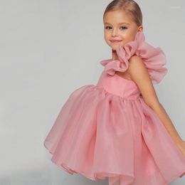 Girl Dresses Girls 'Flying Sleeve Princess Gauze Dress 2-8 jaar oud Baby Fluffy Vest Sling Birthday Performance Feest