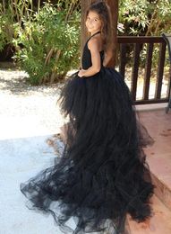 Filles robes filles noires longues de tutu de gamme