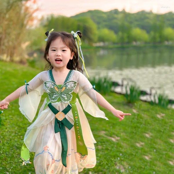 Robes d'été de Style chinois pour filles, jupe pour bébé, vêtements de Boutique de luxe légers à la mode, 2023
