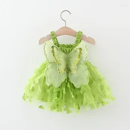 Robe de fille robe de filles 2024 ailes de papillon pour enfants princesse baby slin