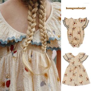 Robes d'été en coton pour filles, vêtements mignons pour bébés, Version coréenne imprimée, à la mode, 2024