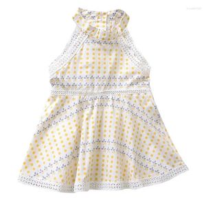 Fille robes filles robe mignon mignon imprimé sans manches de style princesse baby-tout-petit kilométrie de mariage de mariage