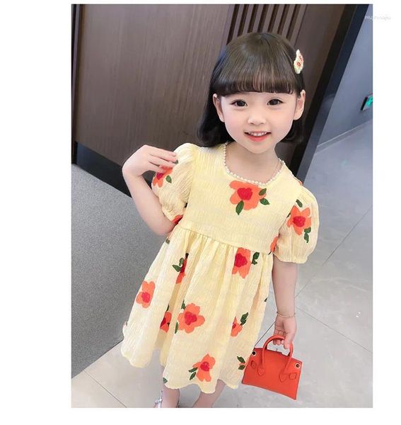 Vestidos para niñas Vestido para niñas Verano 2023 Falda para niños Chaleco de algodón floral Versión coreana del bebé de estilo occidental