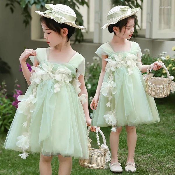 Vestidos para niñas Vestido para niñas Moda de verano Princesa de hadas Flor para niños Ropa para bodas Ropa para niños pequeños