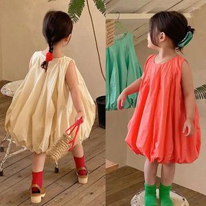 Meisje jurken meisjes kleding kleden zomer mouwloze prinses Koreaanse kinderen kinderen kleren solide babyvestidos