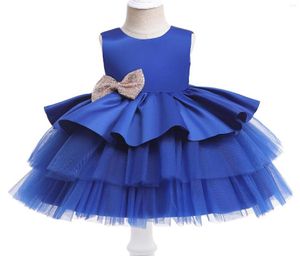 Girl Dress Girls Elegant Prom Robe Bow Lyaer Party Party Evening Costume Toddler bébé tulle ballon robe enfants Vêtements 2023 Summer Formal6162357