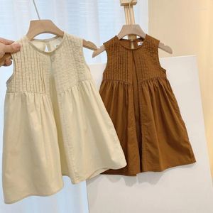 Robes pour filles, vêtements à la mode pour enfants, en coton biologique, Double gaze, ample, princesse, vêtements décontractés pour enfants