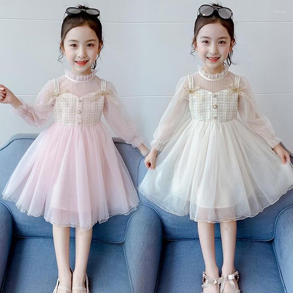 Robes de fille filles mode enfants Tulle robe de bal robe maille Patchwork princesse bébé enfants vêtements