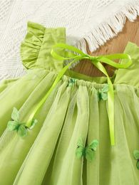 Robes de fille Robe trapèze sans manches à imprimé floral pour filles avec ourlet à volants et accent de nœud - tenue d'été parfaite pour les petites princesses