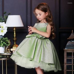 Girl Dress Girls Formel Evening Prom For Weddings Bow Mesh Robe Princess Costume Birthday Party Party Robe 4-10 ans Vestidos 2023