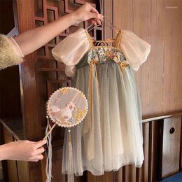 Robes d'été Hanfu pour filles, Style chinois rétro, vêtements anciens pour sœurs, jupe de princesse pour bébé de 2 à 10 ans, 2024